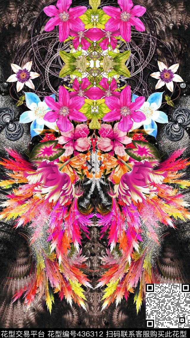 花卉数码底纹数码印花华亿平台下载（图片编号: 436312） - 瓦栏（Walan）