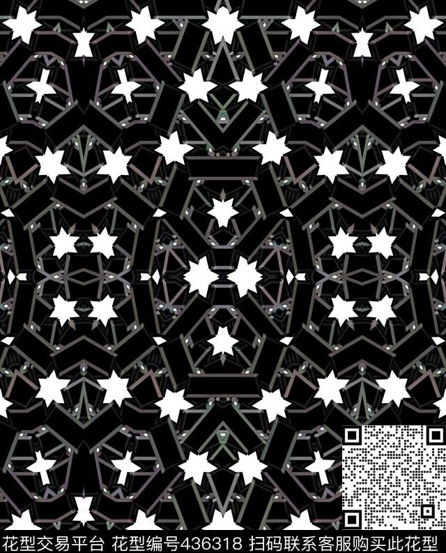 抽象几何欧美数码印花华亿平台下载（图片编号: 436318） - 瓦栏（Walan）