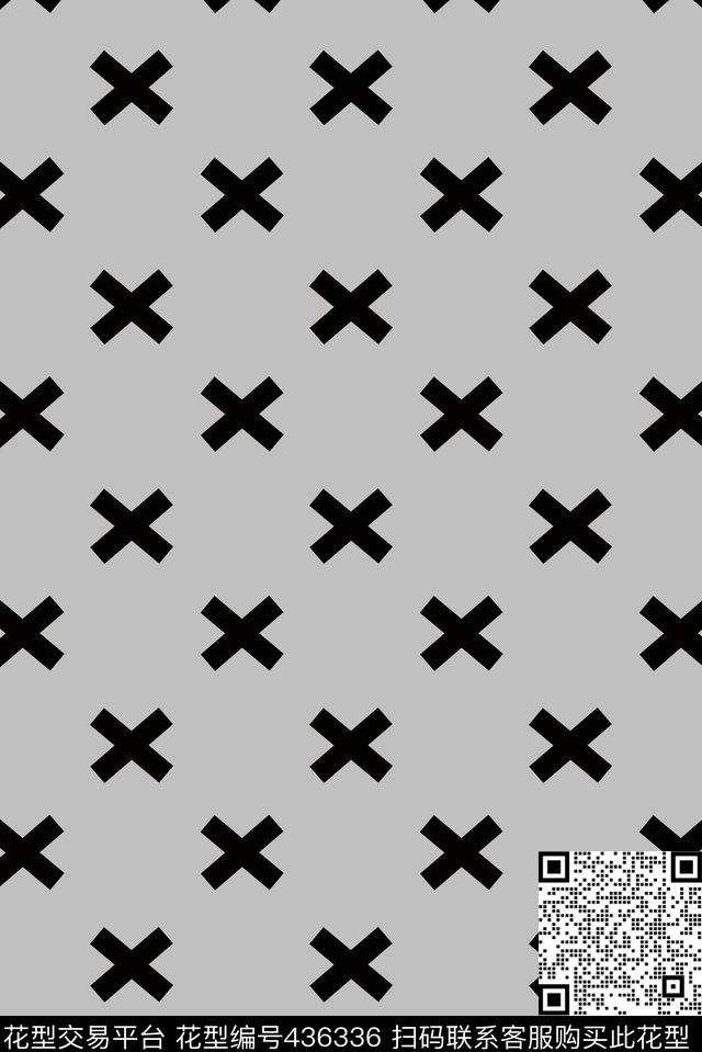 潮流简单时尚简约十字交叉纹传统印花华亿平台下载（图片编号: 436336） - 瓦栏（Walan）