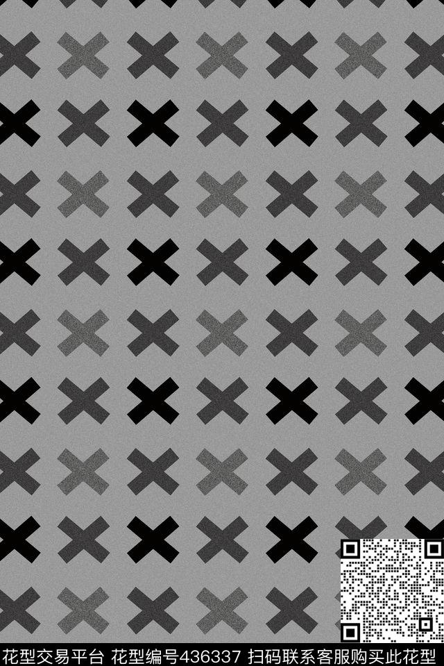 潮流简单时尚简约十字交叉纹传统印花华亿平台下载（图片编号: 436337） - 瓦栏（Walan）