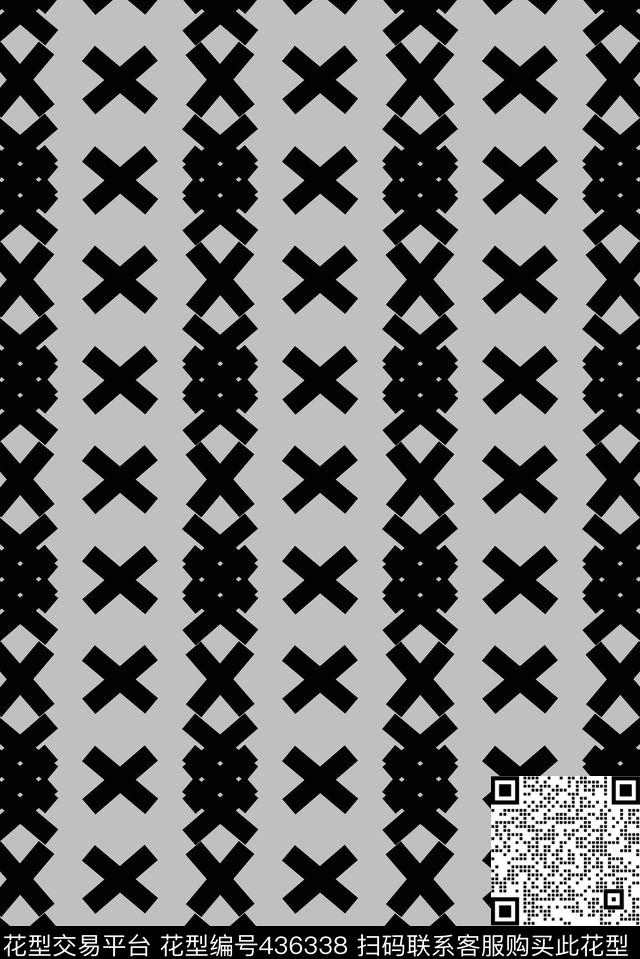 潮流简单时尚简约十字交叉纹传统印花华亿平台下载（图片编号: 436338） - 瓦栏（Walan）