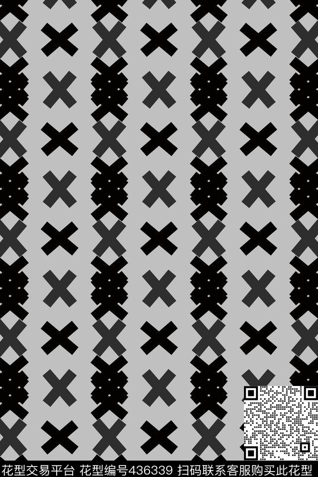 潮流简单时尚简约十字交叉纹传统印花华亿平台下载（图片编号: 436339） - 瓦栏（Walan）
