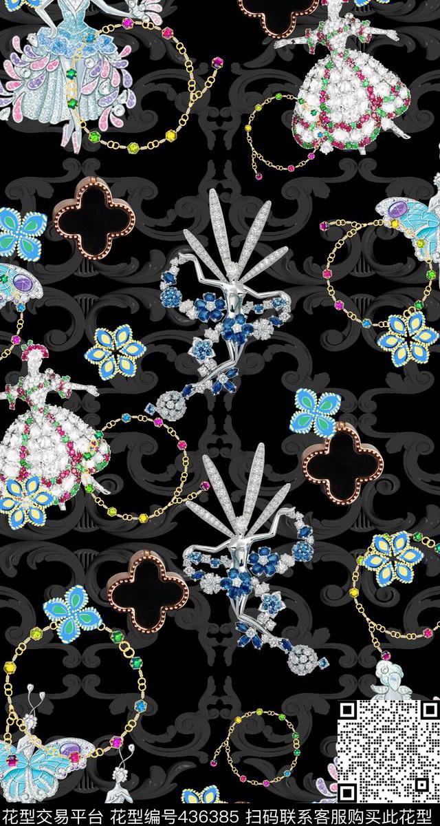 梵克雅宝珠宝四叶草数码印花华亿平台下载（图片编号: 436385） - 瓦栏（Walan）