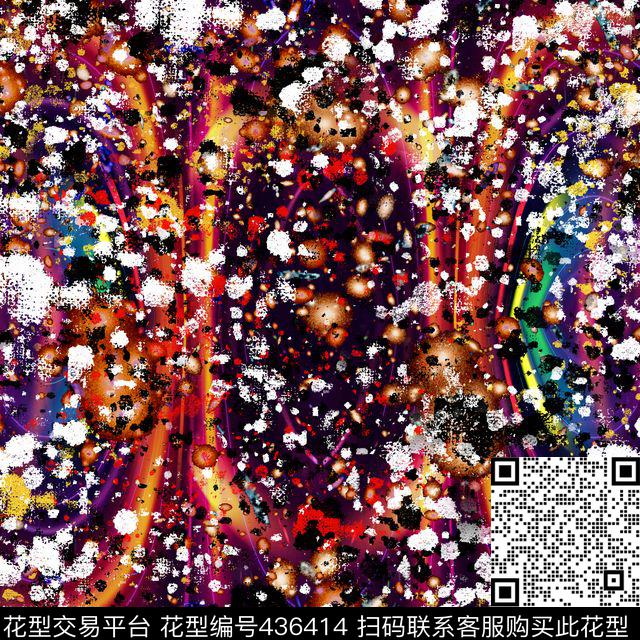 潮流抽象复古数码印花华亿平台下载（图片编号: 436414） - 瓦栏（Walan）