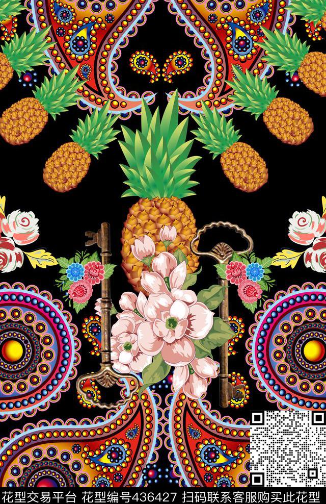 菠萝流行女装时尚定位数码印花华亿平台下载（图片编号: 436427） - 瓦栏（Walan）