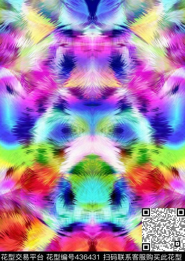 民族风情幻彩羽毛数码印花华亿平台下载（图片编号: 436431） - 瓦栏（Walan）