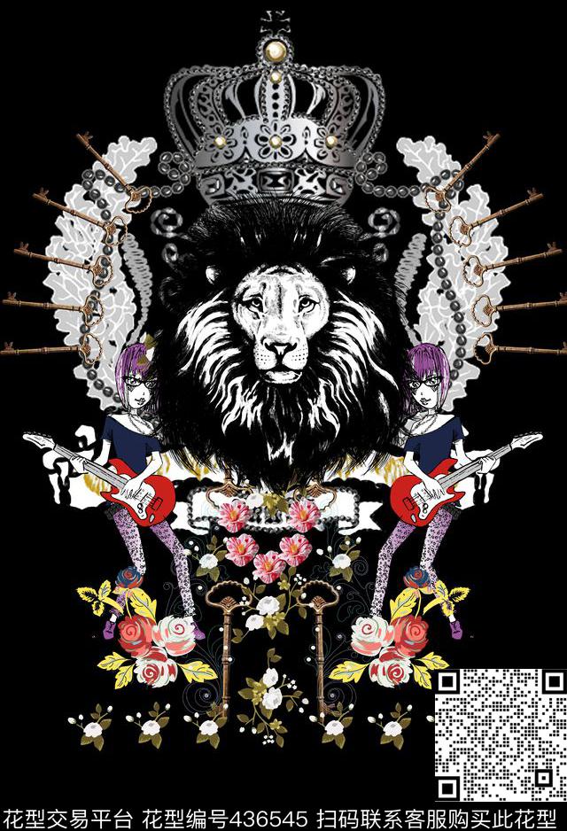 T恤插画个性女装数码印花华亿平台下载（图片编号: 436545） - 瓦栏（Walan）