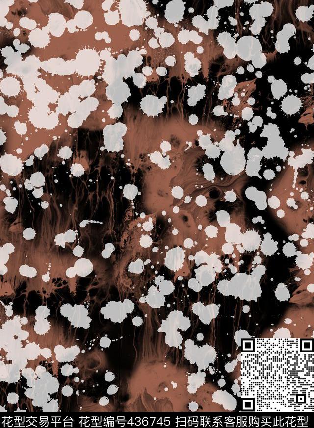 抽象水墨圆点喷溅数码印花华亿平台下载（图片编号: 436745） - 瓦栏（Walan）