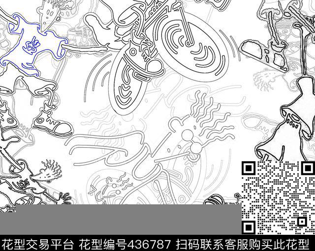 T恤印花男装趣味卡通传统印花华亿平台下载（图片编号: 436787） - 瓦栏（Walan）