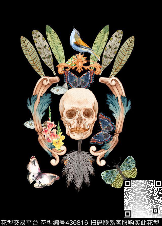 T恤卫衣定位水彩时尚男装数码印花华亿平台下载（图片编号: 436816） - 瓦栏（Walan）