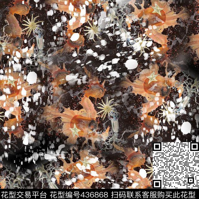 潮流复古海洋数码印花华亿平台下载（图片编号: 436868） - 瓦栏（Walan）