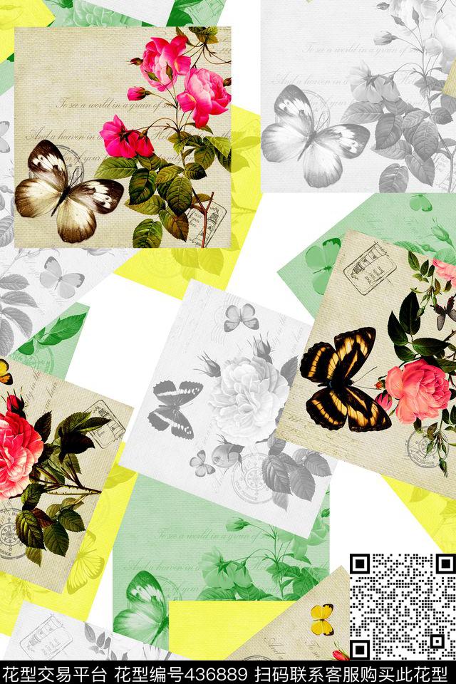 复古花卉数码印花华亿平台下载（图片编号: 436889） - 瓦栏（Walan）