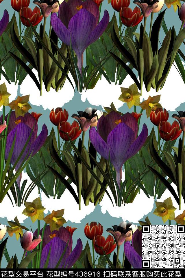 大自然真花卉横排数码印花华亿平台下载（图片编号: 436916） - 瓦栏（Walan）