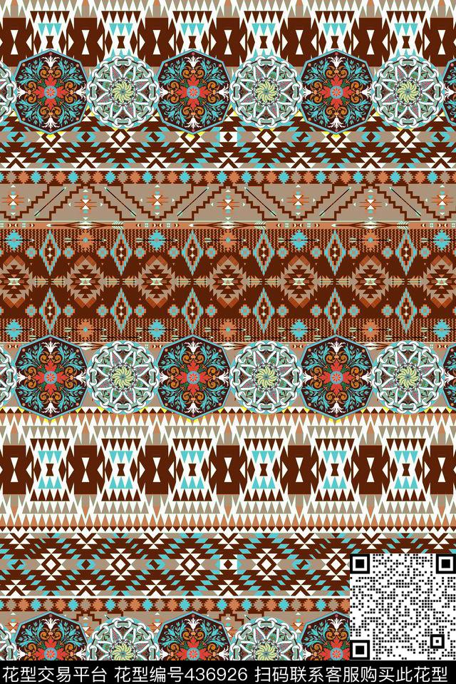 传统民族复古文艺小清新民族图腾传统印花华亿平台下载（图片编号: 436926） - 瓦栏（Walan）