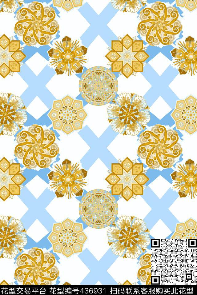 传统小清新时尚条纹传统纹样传统印花华亿平台下载（图片编号: 436931） - 瓦栏（Walan）