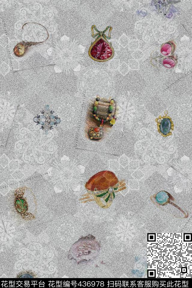 潮流清新手绘水彩珠宝宝石戒指数码印花华亿平台下载（图片编号: 436978） - 瓦栏（Walan）