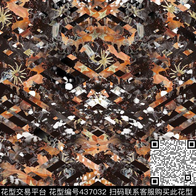 潮流复古海洋数码印花华亿平台下载（图片编号: 437032） - 瓦栏（Walan）