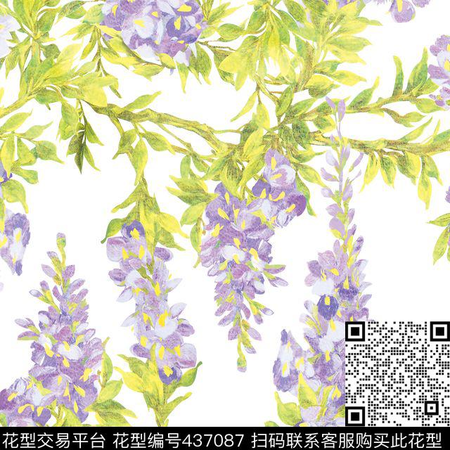 热带花卉植物数码印花华亿平台下载（图片编号: 437087） - 瓦栏（Walan）