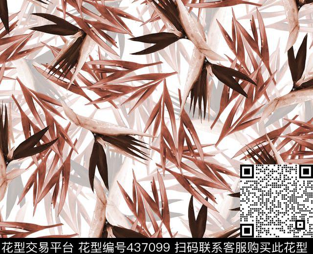 时尚男女个性树叶数码印花华亿平台下载（图片编号: 437099） - 瓦栏（Walan）