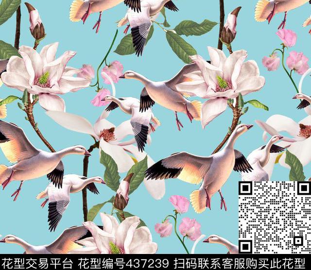 动物复古时尚花卉数码印花华亿平台下载（图片编号: 437239） - 瓦栏（Walan）