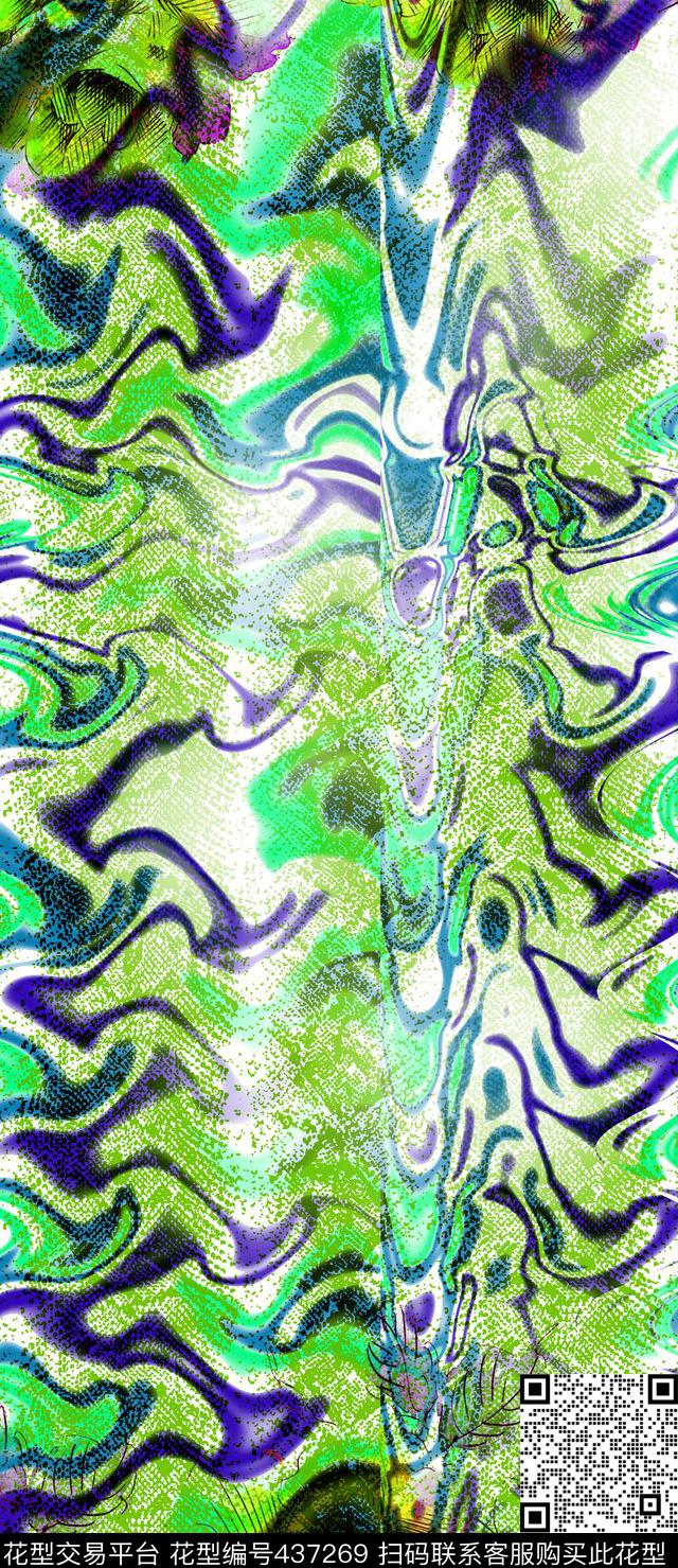 时尚定位蛇纹花卉数码印花华亿平台下载（图片编号: 437269） - 瓦栏（Walan）