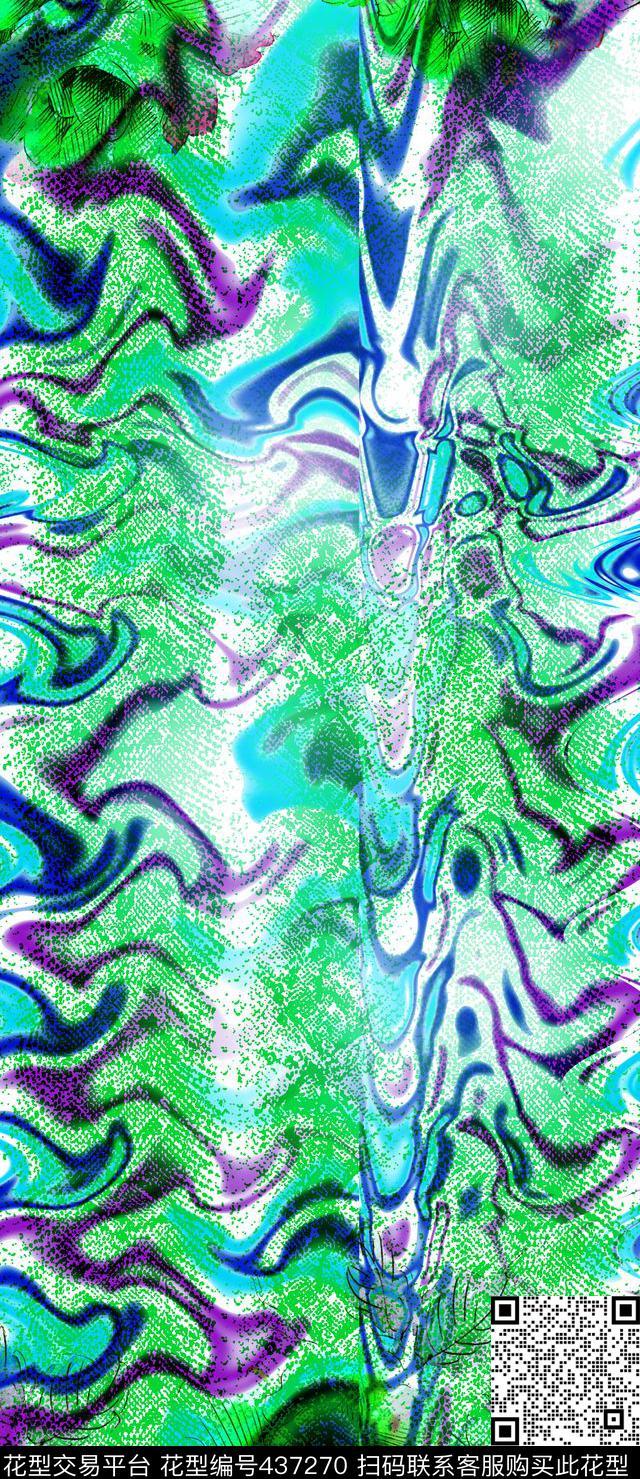 时尚定位蛇纹花卉数码印花华亿平台下载（图片编号: 437270） - 瓦栏（Walan）