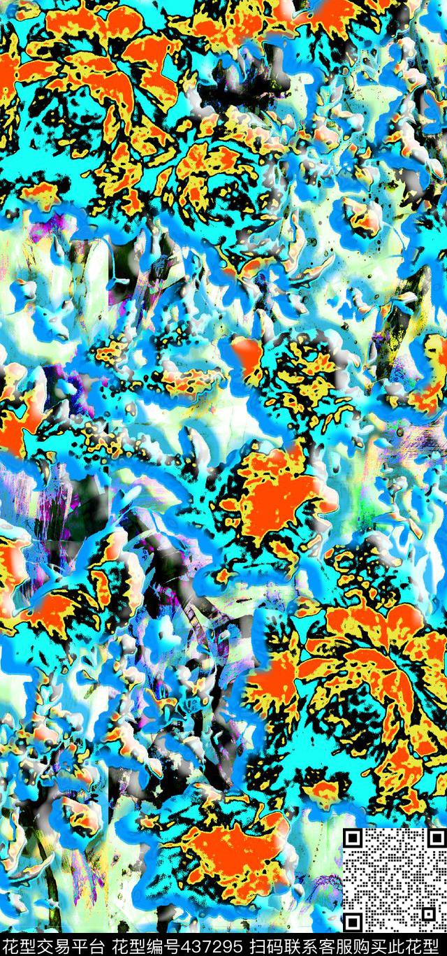 抽闲大气几何矢量彩绘画会点缀丰富的色彩搭配数码印花华亿平台下载（图片编号: 437295） - 瓦栏（Walan）