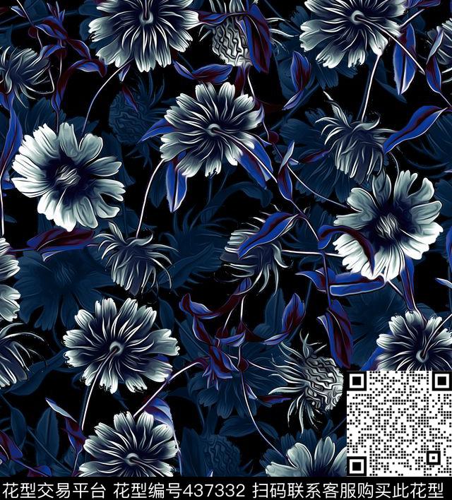 15秀场花卉复古数码印花华亿平台下载（图片编号: 437332） - 瓦栏（Walan）