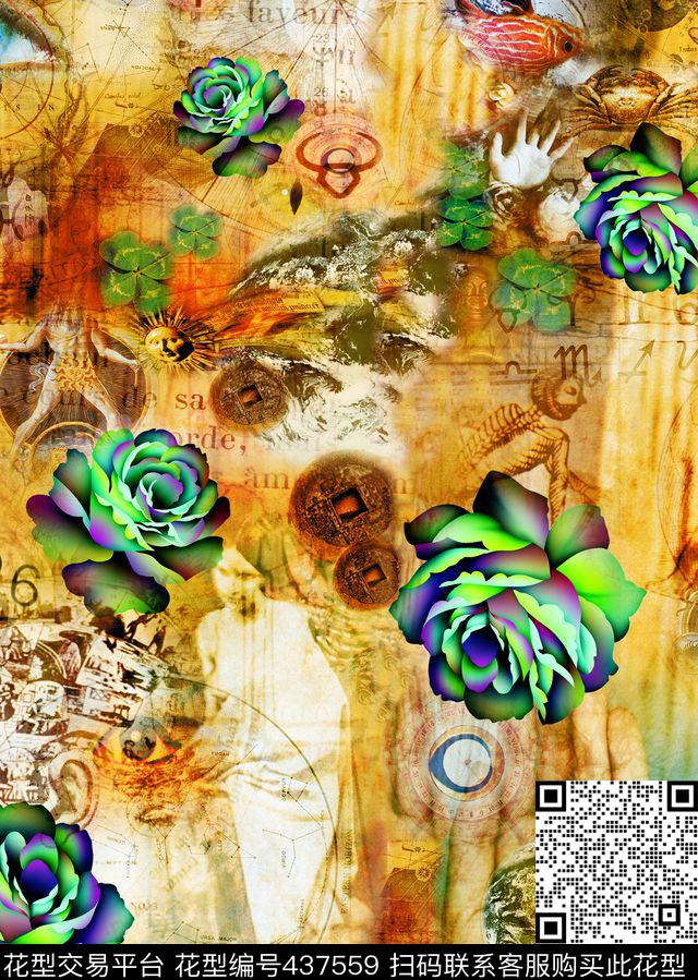 时尚面料华亿平台数码印花流行华亿平台数码印花华亿平台下载（图片编号: 437559） - 瓦栏（Walan）