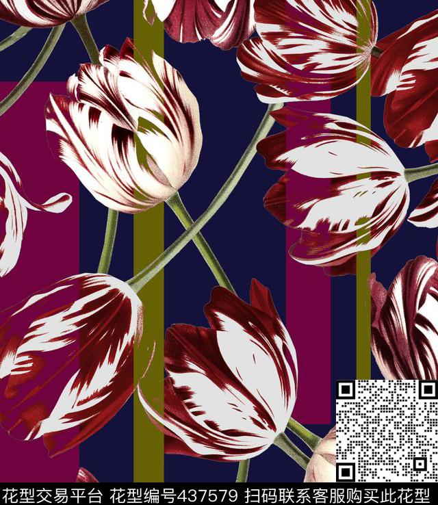 大牌秀场郁金香数码印花华亿平台下载（图片编号: 437579） - 瓦栏（Walan）