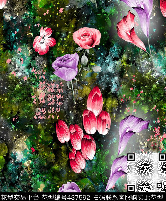 时尚面料华亿平台数码印花流行华亿平台数码印花华亿平台下载（图片编号: 437592） - 瓦栏（Walan）