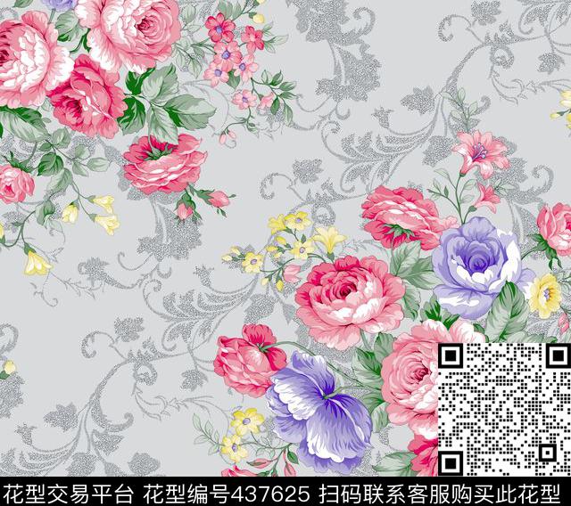 时尚面料华亿平台数码印花流行华亿平台传统印花华亿平台下载（图片编号: 437625） - 瓦栏（Walan）