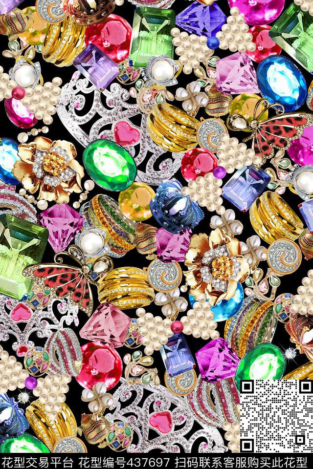 珠宝钻石皇冠数码印花华亿平台下载（图片编号: 437697） - 瓦栏（Walan）