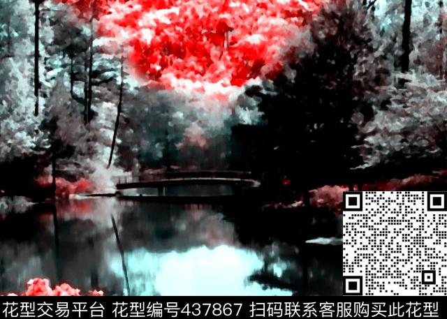 风景山水数数码印花华亿平台下载（图片编号: 437867） - 瓦栏（Walan）