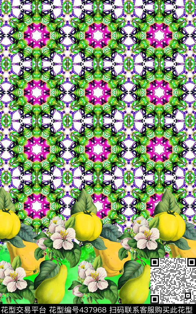 民族风民族花纹水果数码印花华亿平台下载（图片编号: 437968） - 瓦栏（Walan）