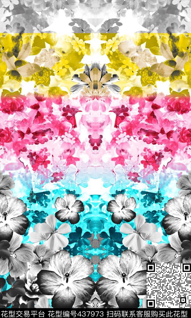 时尚流行花传统印花华亿平台下载（图片编号: 437973） - 瓦栏（Walan）