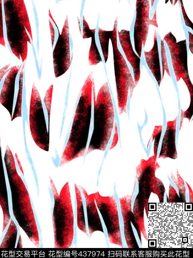 花抽象欧美数码印花华亿平台下载（图片编号: 437974） - 瓦栏（Walan）
