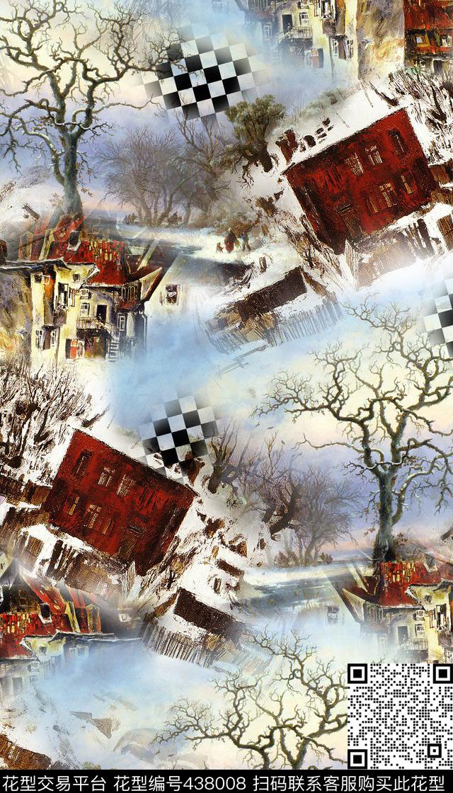 时尚欧式冬季数码印花华亿平台下载（图片编号: 438008） - 瓦栏（Walan）
