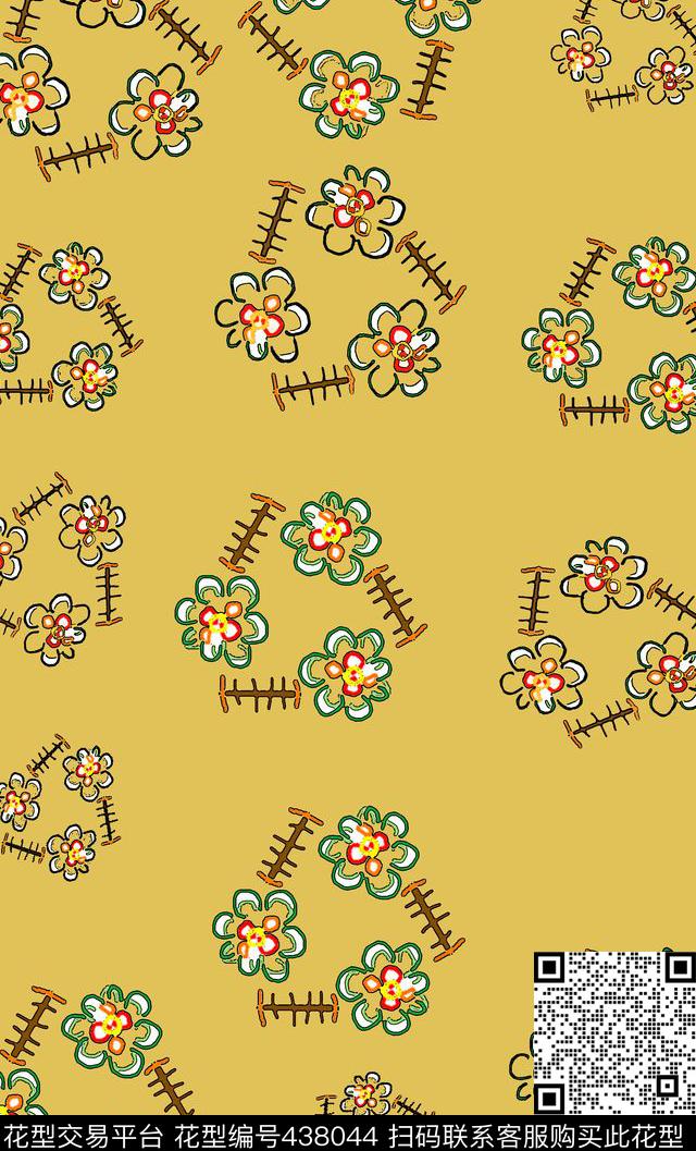 风格花卉抽象时尚多色传统印花华亿平台下载（图片编号: 438044） - 瓦栏（Walan）