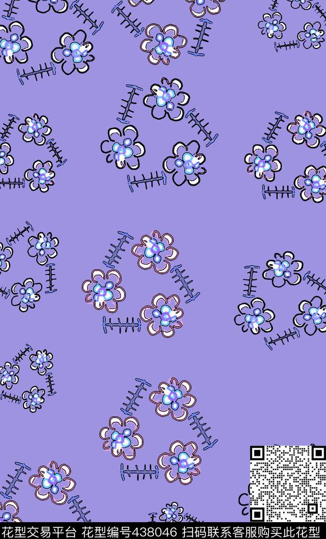 风格花卉抽象时尚多色传统印花华亿平台下载（图片编号: 438046） - 瓦栏（Walan）