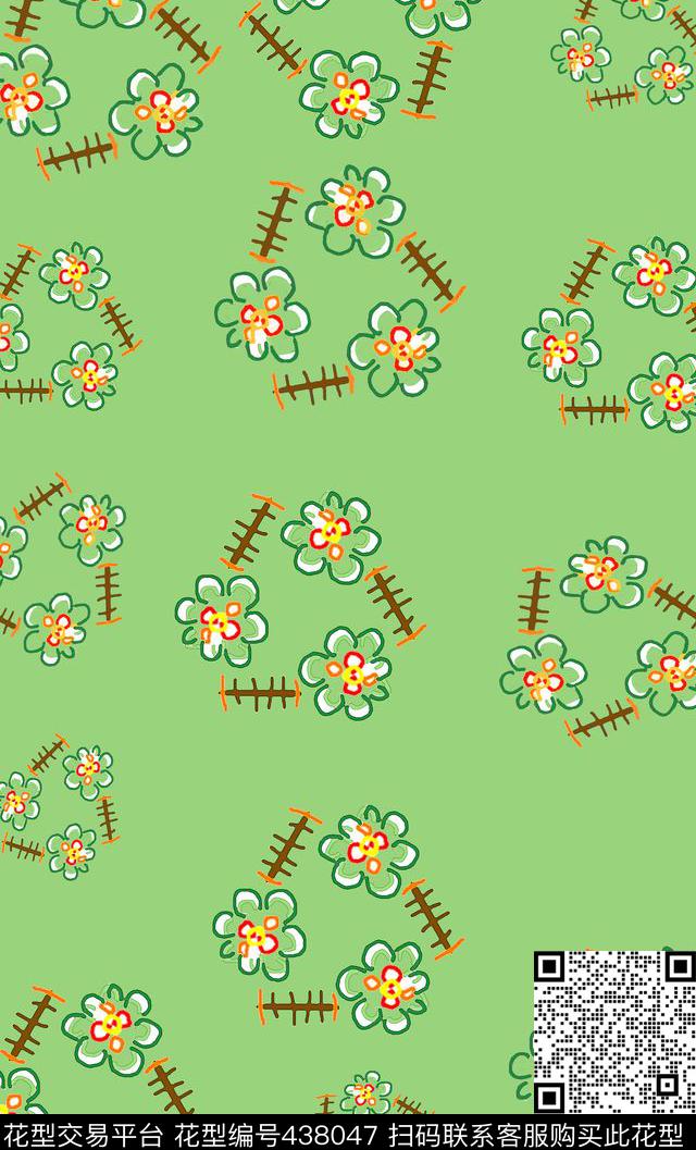 风格花卉抽象时尚多色传统印花华亿平台下载（图片编号: 438047） - 瓦栏（Walan）