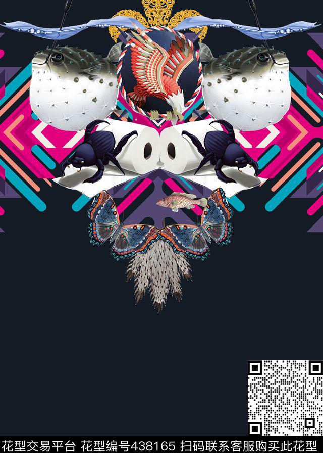 3D立体定位男装流行时尚数码印花华亿平台下载（图片编号: 438165） - 瓦栏（Walan）