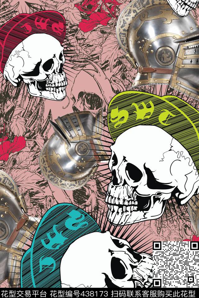 潮牌骷髅灵异数码印花华亿平台下载（图片编号: 438173） - 瓦栏（Walan）