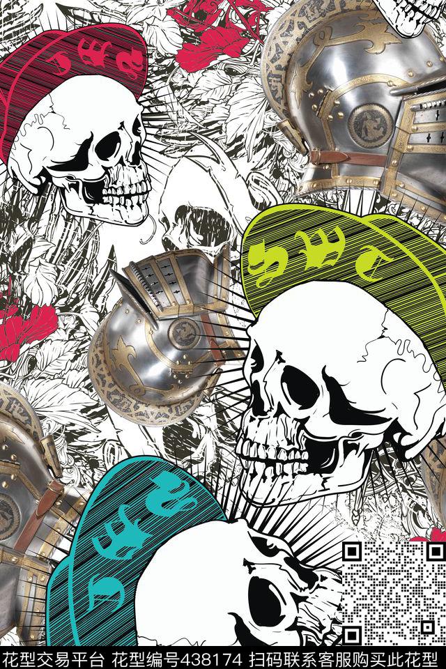 灵异骷髅骑士传统印花华亿平台下载（图片编号: 438174） - 瓦栏（Walan）