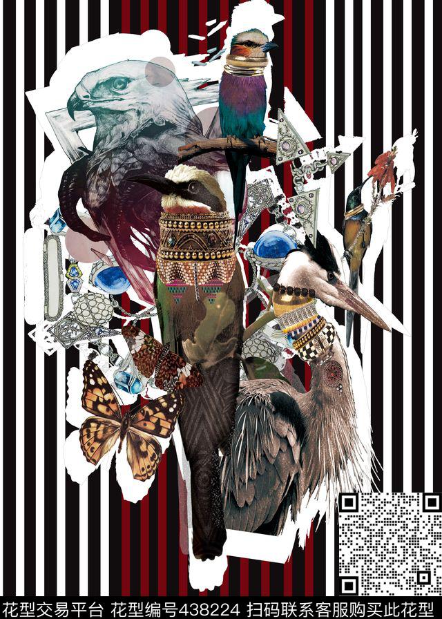 定位动物复古鸟数码印花华亿平台下载（图片编号: 438224） - 瓦栏（Walan）