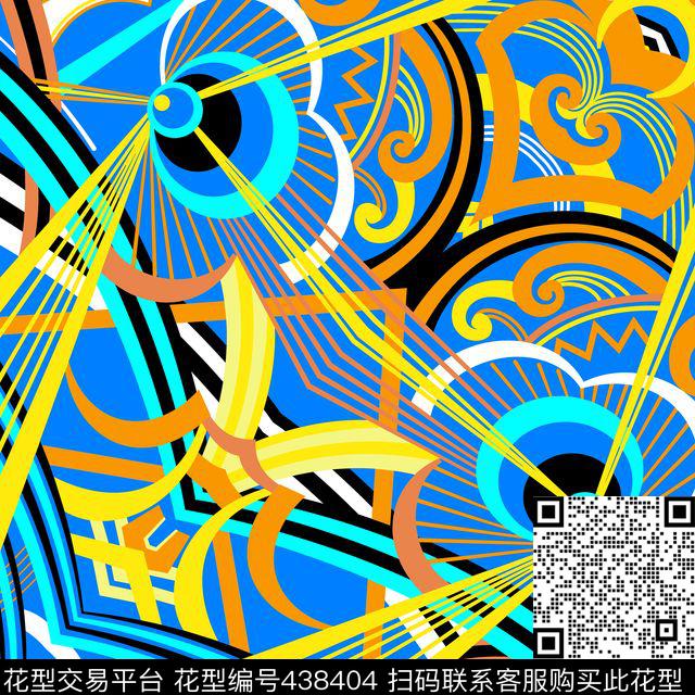 抽象几何丝巾传统印花华亿平台下载（图片编号: 438404） - 瓦栏（Walan）