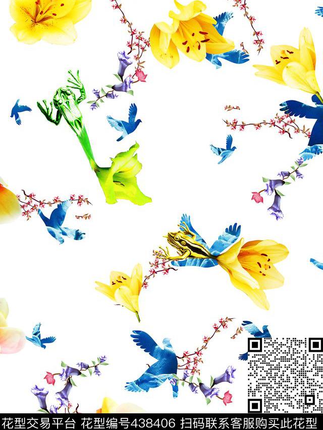 花欧美抽象数码印花华亿平台下载（图片编号: 438406） - 瓦栏（Walan）