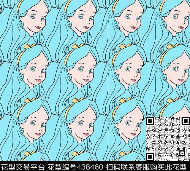 白雪公主纯电脑手绘卡通人物传统印花华亿平台下载（图片编号: 438460） - 瓦栏（Walan）