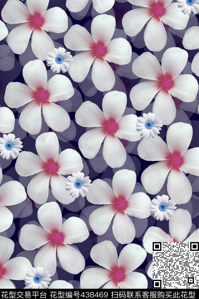 花瓣小清新虚化数码印花华亿平台下载（图片编号: 438469） - 瓦栏（Walan）