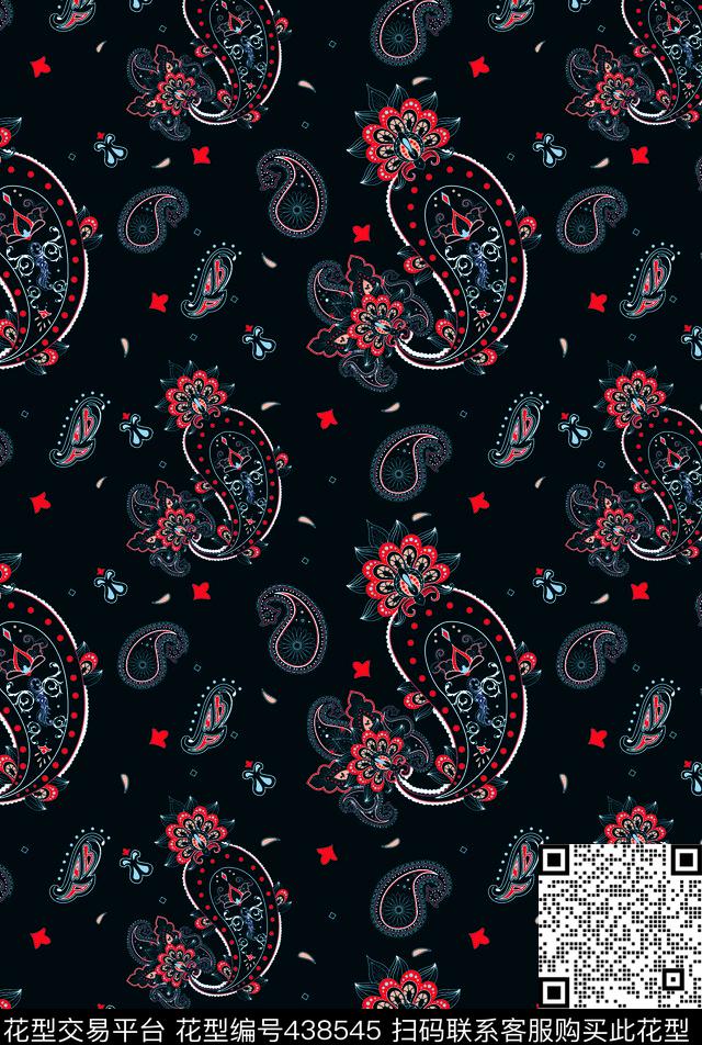 服装装饰复古花数码印花华亿平台下载（图片编号: 438545） - 瓦栏（Walan）